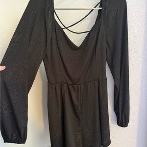 Elegant Black Long-Sleeve Dress